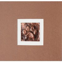 Hand Polierte Kupfer Hundepfote Bas-Relief Kunst - Mattiert 10x10 von KarenCadeArtworks