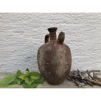 Antikes Gefäß, Primitiver Tontopf, Wabi-Sabi Dekor, Rustikale Mediterrane Olivenöl-Amphore, Vintage Steingut, Alte Vase von KargaRareFinds