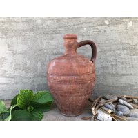 Antikes Gefäß, Primitiver Tontopf, Wabi-Sabi Dekor, Rustikale Mediterrane Olivenöl Amphore, Vintage Steingut, Alte Vase von KargaRareFinds