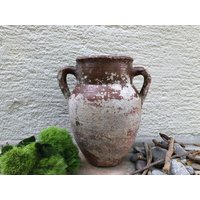 Antikes Gefäß, Primitiver Tontopf, Wabi-Sabi Dekor, Rustikale Mediterrane Olivenöl-Amphore, Vintage Steingut, Alte Vase von KargaRareFinds