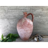 Antikes Gefäß, Primitiver Tontopf, Wabi-Sabi Dekor, Rustikale Mediterrane Olivenöl-Amphore, Vintage Steingut, Alte Vase von KargaRareFinds