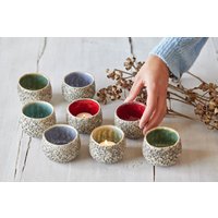 Handgemachter Keramik Teelichthalter Kerzenhalter in Rot, Türkis, Waldgrün Und Wasserfall Blau Handgemachter Keramik Teelichthalter Kerzenhalter in Rot, Türkis, Waldgrün Und Wasserfall Blau von KariCeramics