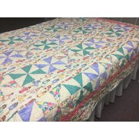 Handgemachte Mädchendecke in Voller Größe von KariSchultzQuilts