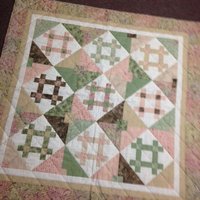 Runde Decke Quiltdecke Weichen Rosa Und Grünen Quilt Runde Decke Quiltdecke Weichen Rosa Und Grünen Quilt von KariSchultzQuilts