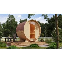 Fasssauna Fasshaus Libo 1 + 9 KW Ofen mit integrierter Steuerung - Made in Germany von Karibu