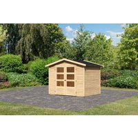 Gartenhaus "Leric II" SET naturbelassen mit Schindeln von Karibu