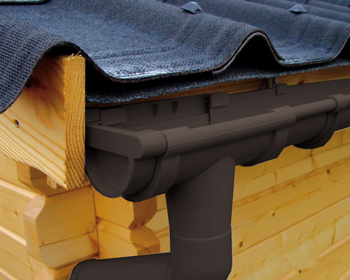 Dachrinnen Ergänzungssets für Schleppdächer und Anbauten, alle Typen-Halbrundrinne 78 mm-anthrazit von 4 Home and Garden