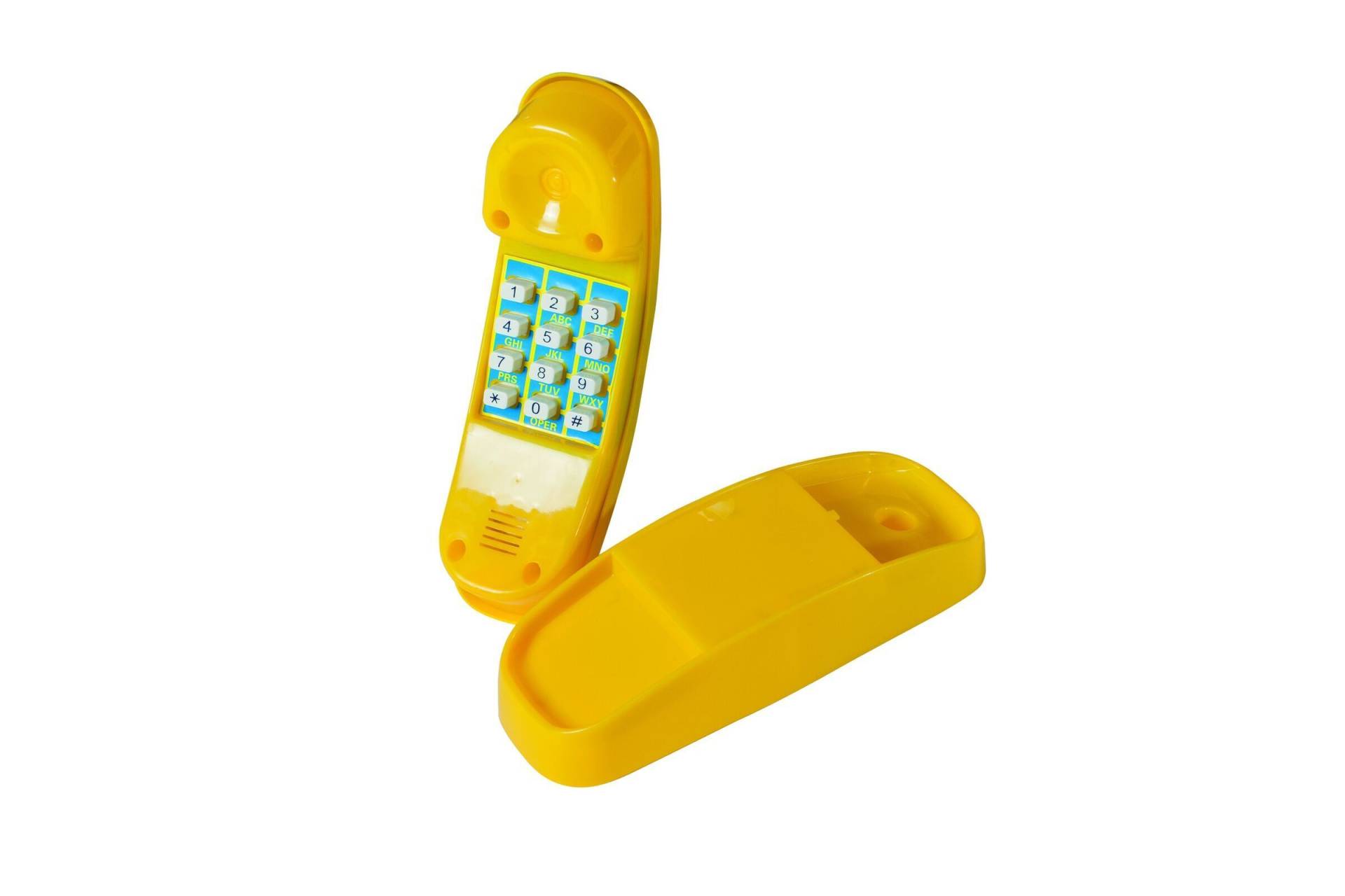 KARIBU Aktion Telefon, gelb, Kunststoff, 20,5x6,5 cm, für interaktives Spielen von Karibu