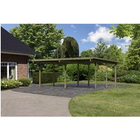 KARIBU Doppelcarport »Eco 1 Variante A«, Außenmaß BxT: 527 x 387 cm, natur - gruen von Karibu