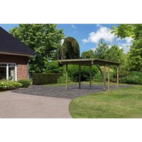 KARIBU Einzelcarport »Eco 1 Variante B«, Außenmaß BxT: 268 x 387 cm, natur - gruen von Karibu