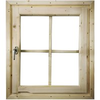 KARIBU Fenster für Gartenhäuser »38 mm«, geeignet für 40 mm Holzwand, naturbelassen - braun von Karibu