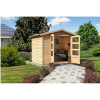 KARIBU Gartenhaus »Amberg 3«, Holz, BxHxT: 246 x 209 x 186 cm (Außenmaße inkl. Dachüberstand) - beige von Karibu