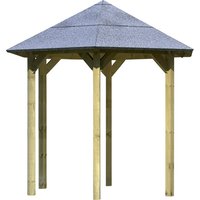 KARIBU Pavillon »Lissabon«, Walmdach, sechseckig, BxHxT: 276 x 280 x 243 cm - braun von Karibu