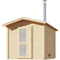 KARIBU Sauna »Bosse 1«, (Außenmaß) BxHxL: 231 x 235 x 273 cm, 3-Sitzplätze - beige von Karibu