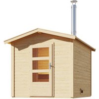 KARIBU Sauna »Bosse 1«, (Außenmaß) BxHxL: 231 x 235 x 273 cm, 3-Sitzplätze - beige von Karibu