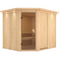 KARIBU Sauna »Haaspsalu«, für 4 Personen, ohne Ofen - beige von Karibu