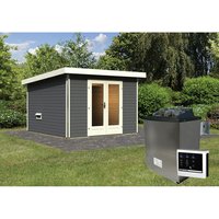 KARIBU Sauna »Kuusalu 1«, BxHxT:309 x 229 x 309 cm, 4 Personen - grau von Karibu