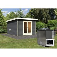 KARIBU Sauna »Kuusalu 1«, BxHxT:309 x 229 x 309 cm, 4 Personen - grau von Karibu