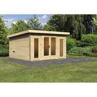 KARIBU Sauna »Kuusalu 3«, BxHxT:369 x 229 x 369 cm, 4 Personen - beige von Karibu