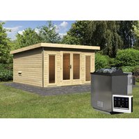 KARIBU Sauna »Kuusalu 3«, BxHxT:369 x 229 x 369 cm, 4 Personen - beige von Karibu