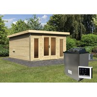 KARIBU Sauna »Kuusalu 4«, BxHxT:369 x 229 x 369 cm, 5 Personen - beige von Karibu