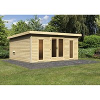 KARIBU Sauna »Kuusalu 6«, BxHxT:490 x 229 x 369 cm, naturbelassen - beige von Karibu