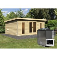 KARIBU Sauna »Kuusalu 6«, BxHxT:490 x 229 x 369 cm, naturbelassen - beige von Karibu