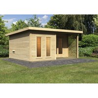 KARIBU Sauna »Kuusalu 9«, BxHxT:509 x 253 x 369 cm, 5 Personen - beige von Karibu