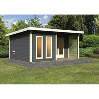 KARIBU Sauna »Kuusalu 9«, BxHxT:509 x 253 x 369 cm, 5 Personen - grau von Karibu