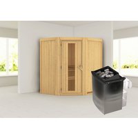 KARIBU Sauna »Narva«, inkl. 9 kW Saunaofen mit integrierter Steuerung, für 3 Personen - beige von Karibu