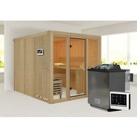 KARIBU Sauna »Nomme«, BxHxT:216 x 198 x 234 cm, lichtgrau - beige von Karibu