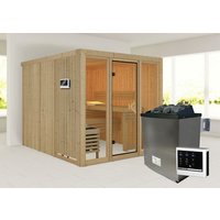 KARIBU Sauna »Nomme«, BxHxT:216 x 198 x 234 cm, lichtgrau - beige von Karibu