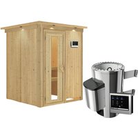 KARIBU Sauna »Ogershof«, inkl. 3.6 kW Saunaofen mit externer Steuerung, für 3 Personen - beige von Karibu