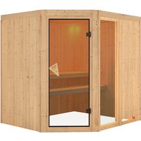 KARIBU Sauna »Paide 2«, für 3 Personen, ohne Ofen - beige von Karibu