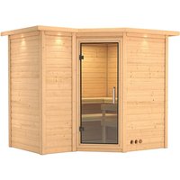 KARIBU Sauna »Riga 2«, für 4 Personen, ohne Ofen - beige von Karibu