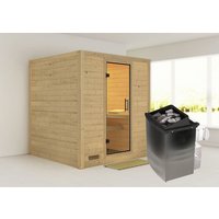 KARIBU Sauna »Sindi«, inkl. 9 kW Saunaofen mit integrierter Steuerung, für 4 Personen - beige von Karibu