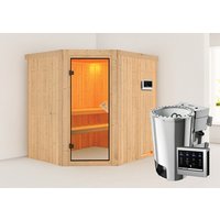 KARIBU Sauna »Talsen«, inkl. 3.6 kW Saunaofen mit externer Steuerung, für 3 Personen - beige von Karibu