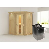 KARIBU Sauna »Tartu«, inkl. 9 kW Saunaofen mit integrierter Steuerung, für 3 Personen - beige von Karibu