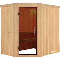 KARIBU Sauna »Vijandi«, für 3 Personen, ohne Ofen - beige von Karibu