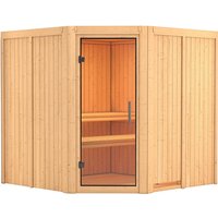 KARIBU Sauna »Vöru«, für 4 Personen, ohne Ofen - beige von Karibu