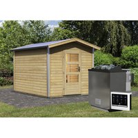 KARIBU Saunahaus »Goldingen«, BxTxH: 231 x 273 x 235 cm, 9 kW Bio-Kombi-Ofen mit ext. Steuerung - beige KARIBU Saunahaus »Goldingen«, BxTxH: 231 x 273 x 235 cm, 9 kW Bio-Kombi-Ofen mit ext. Steuerung - beige von Karibu