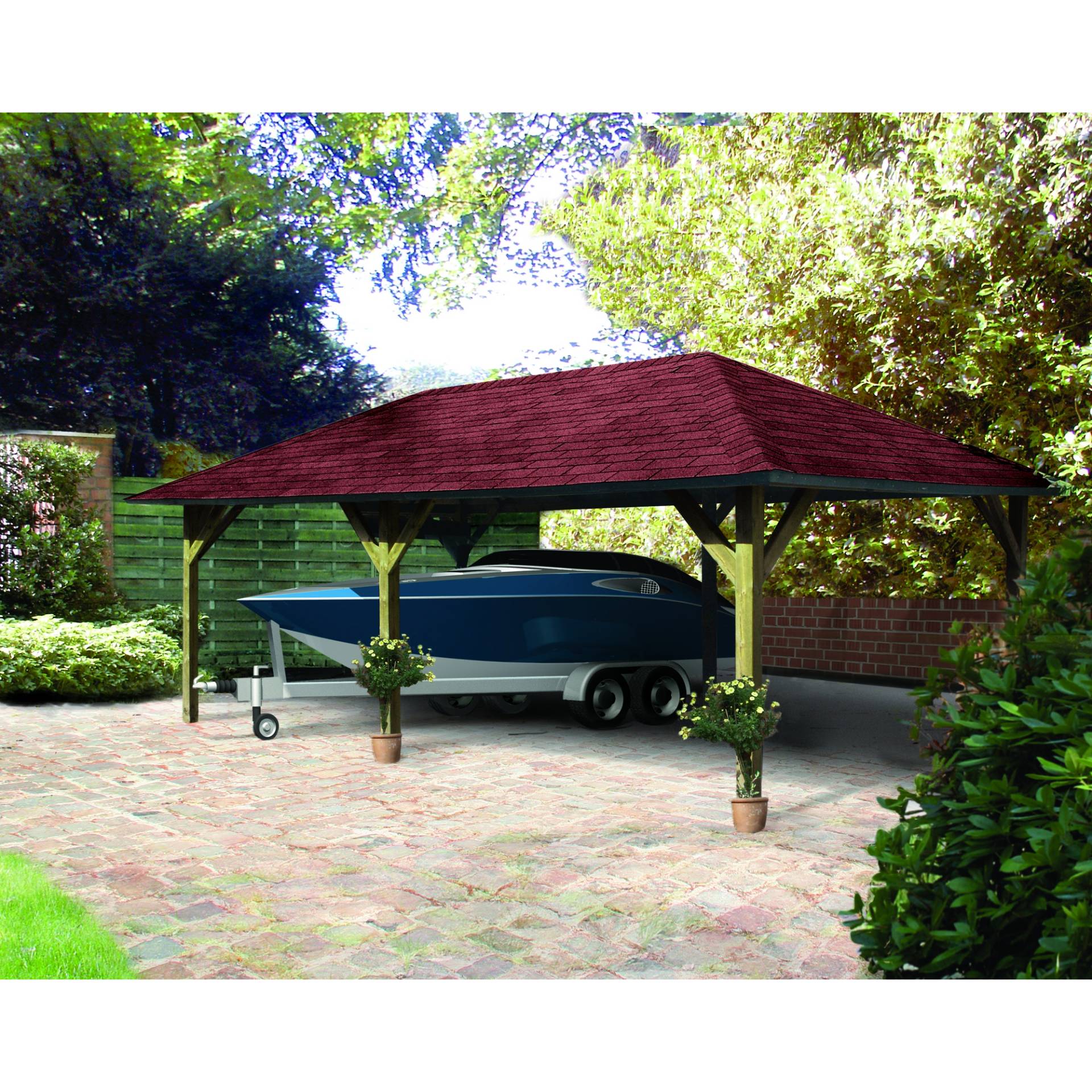 Karibu Carport 'Kirn 2' naturbelassen 359 x 706,5 cm von Karibu