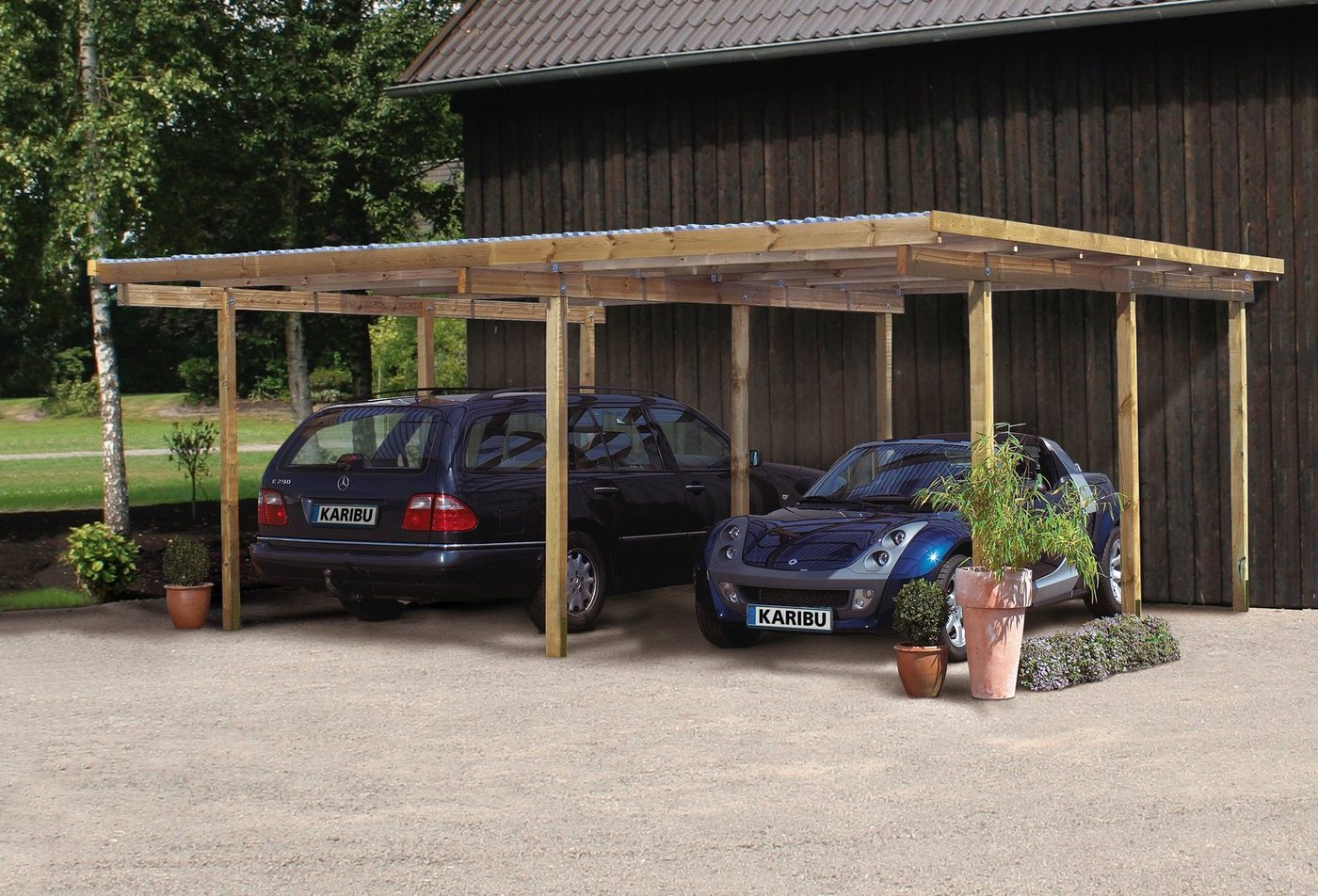 Karibu Doppelcarport Eco 1, BxT: 563x490 cm, 206 cm Einfahrtshöhe von Karibu