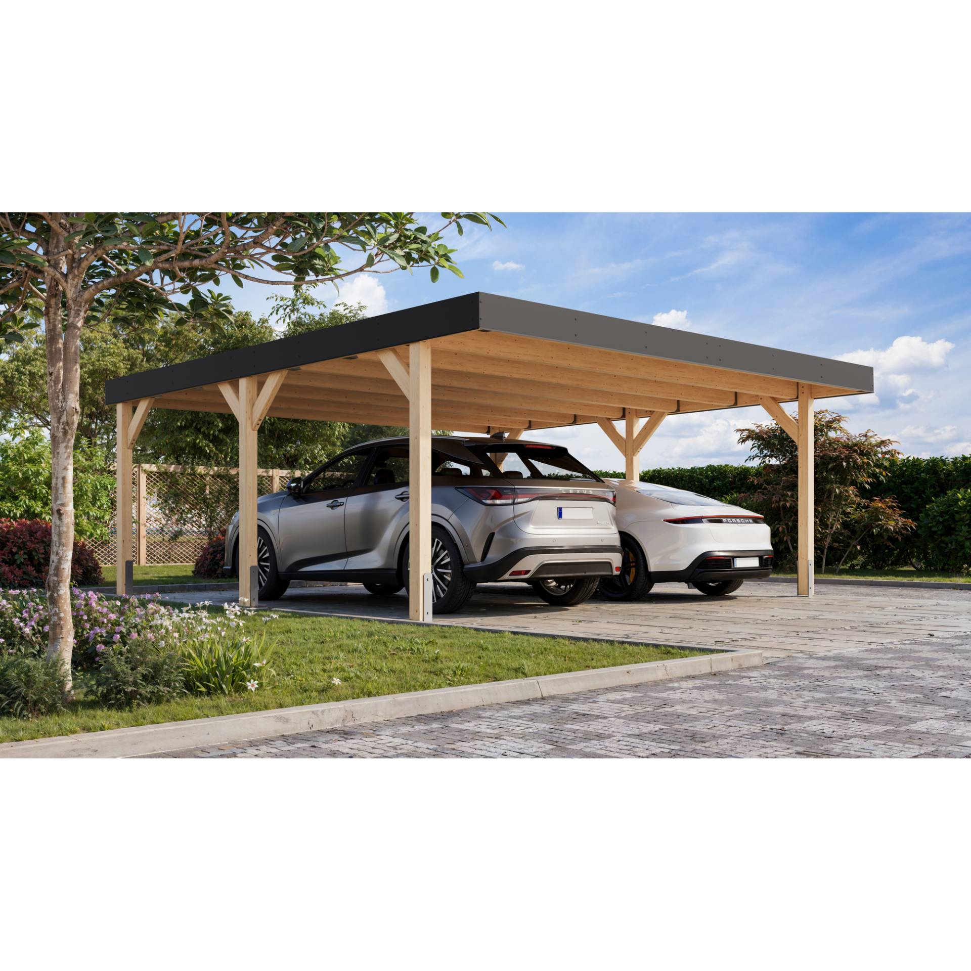 Karibu Doppelcarport 'Elmo 1' Leimholz naturbelassen 558 x 246,5 x 576,5 cm Karibu Doppelcarport 'Elmo 1' Leimholz naturbelassen 558 x 246,5 x 576,5 cm von Karibu