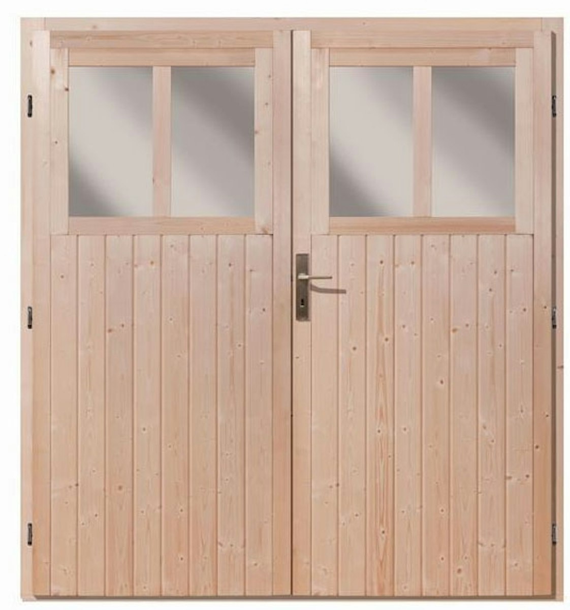 Karibu Doppelflügeltür für Wandlitz 19 mm inkl. Türschloss und Rahmen-naturbelassen von Karibu