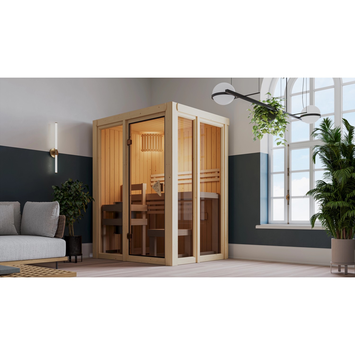 Karibu Ganzglasfront-Set für Sauna Vaira 1 Natur mit Ofen 3,6 Kw Ext. Strg. Karibu Ganzglasfront-Set für Sauna Vaira 1 Natur mit Ofen 3,6 Kw Ext. Strg. von Karibu