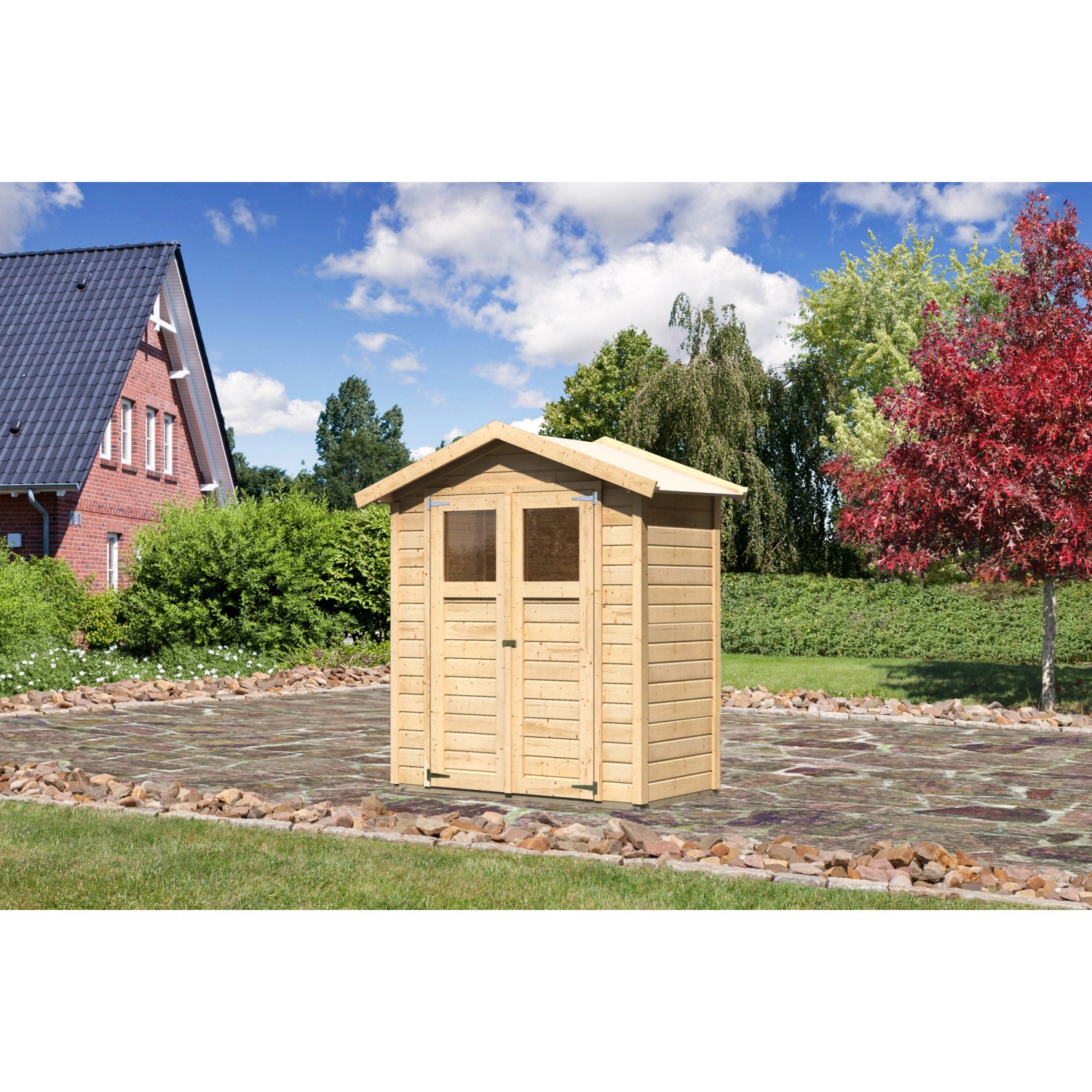 Karibu Gartenhaus Östersund Naturbelassen 180 cm x 93 cm von Karibu