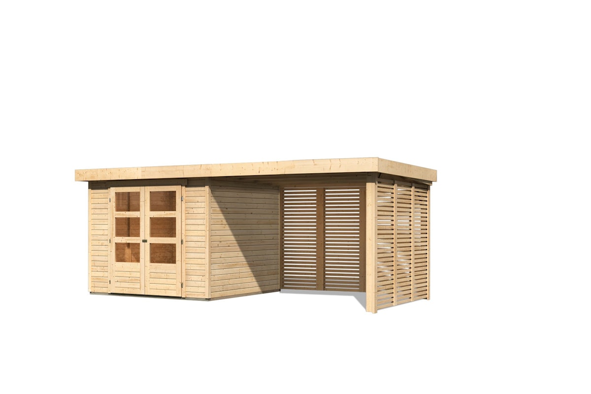Karibu Gartenhaus Askola 4 mit 275 cm Schleppdach/Seiten- und Rückwand in Lamellenoptik – 19 mm-302 x 217 cm-naturbelassen - 50% Rabatt auf Dacheindeckung Karibu Gartenhaus Askola 4 mit 275 cm Schleppdach/Seiten- und Rückwand in Lamellenoptik – 19 mm-302 x 217 cm-naturbelassen - 50% Rabatt auf Dacheindeckung von Karibu