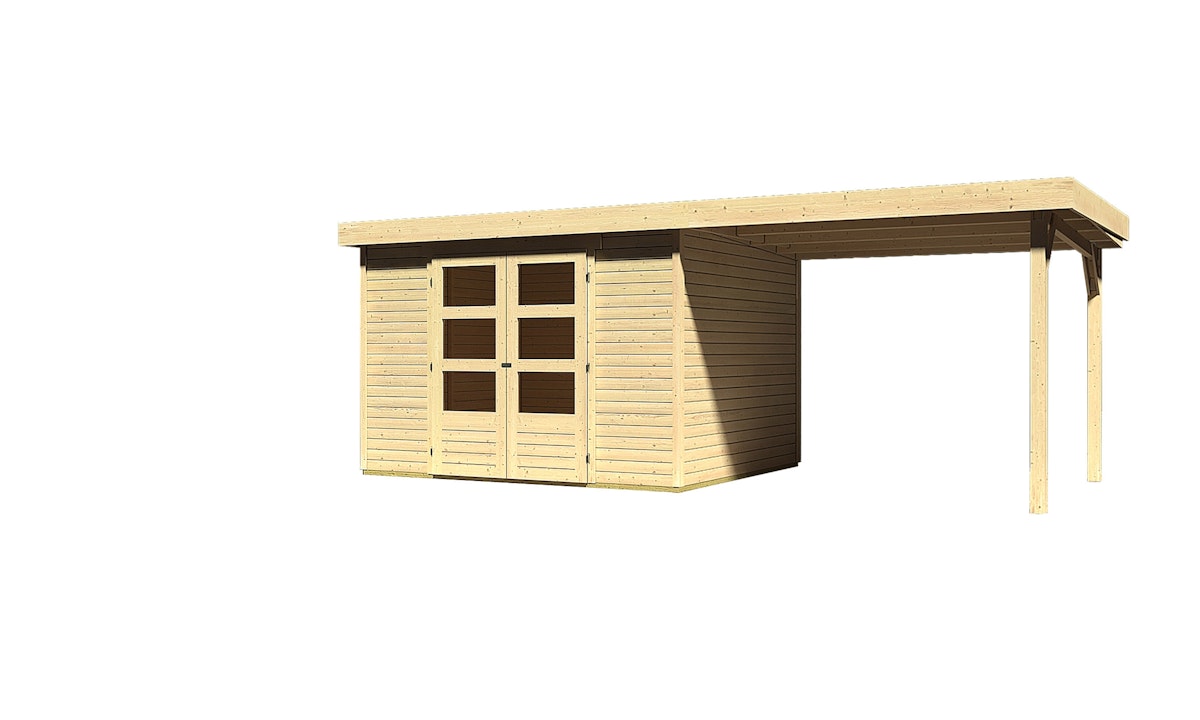 Karibu Gartenhaus Askola 5 inkl. 275 cm Schleppdach - 19mm-302 x 246 cm- naturbelassen - 50% Rabatt auf Dacheindeckung Karibu Gartenhaus Askola 5 inkl. 275 cm Schleppdach - 19mm-302 x 246 cm- naturbelassen - 50% Rabatt auf Dacheindeckung von Karibu