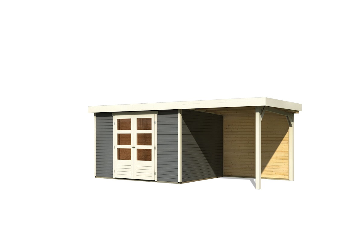Karibu Gartenhaus Askola 5 mit 240 cm Schleppdach und Rückwand – 19 mm-302 x 246 cm-terragrau - 50% Rabatt auf Dacheindeckung Karibu Gartenhaus Askola 5 mit 240 cm Schleppdach und Rückwand – 19 mm-302 x 246 cm-terragrau - 50% Rabatt auf Dacheindeckung von Karibu